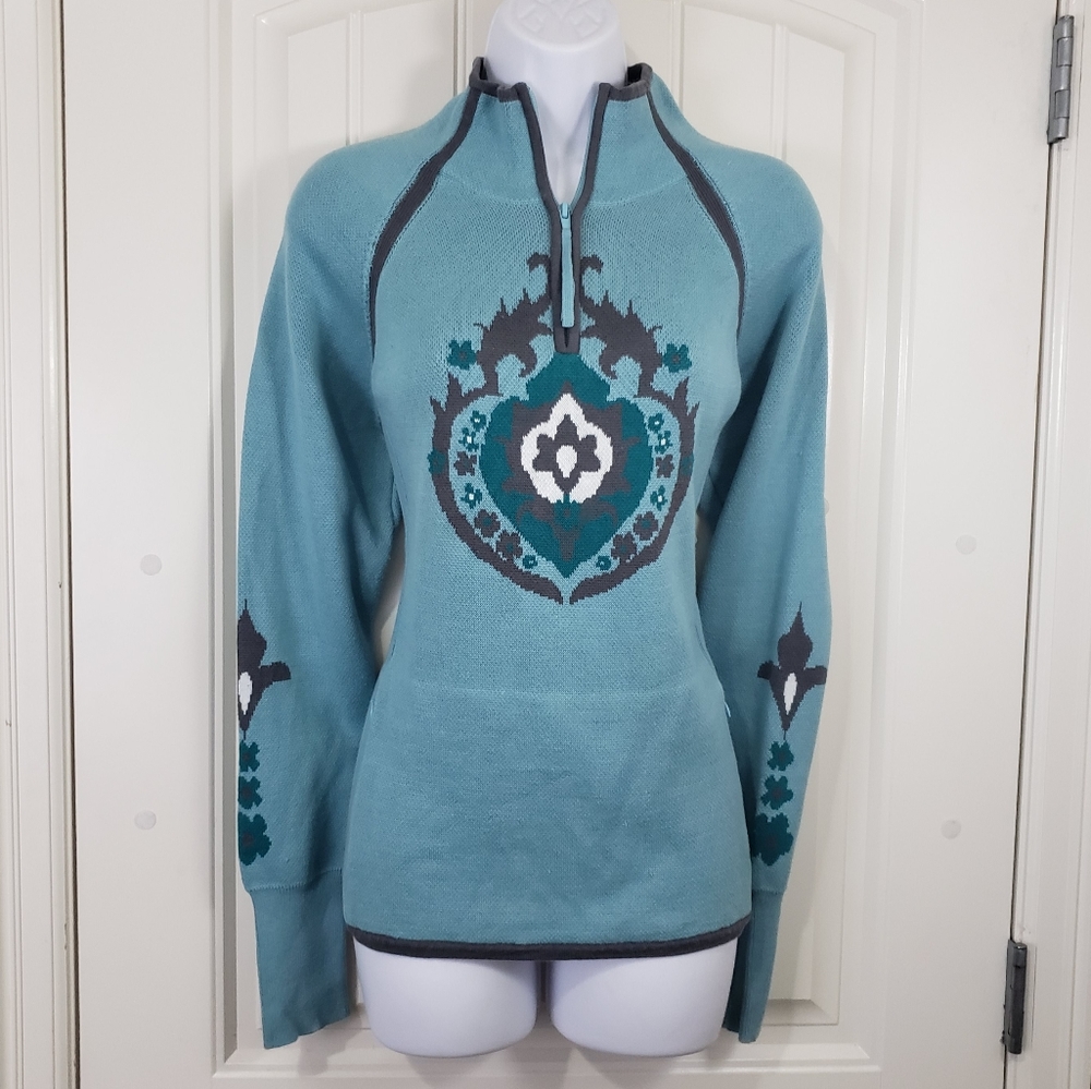 Athleta Mock Turtleneck Pullover Half-zip Sweater